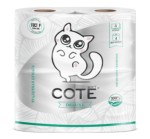 Туалетная бумага, Cote (Коте) 4 шт Аквамарин фрешнесс 3 слоя рулон белая