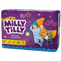 Подгузники, Milly Tilly (Милли Тилли) 4-9 кг №60 Миди 3 ночные