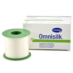 Лейкопластырь фиксирующий, Omnisilk (Омнисилк) р. 1.25смх9.2м №1 арт. 900575 из искусственного шелка гипоаллергенный белый