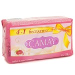 Мыло туалетное, Camay (Камей) 75 г 5 шт клубника со сливками